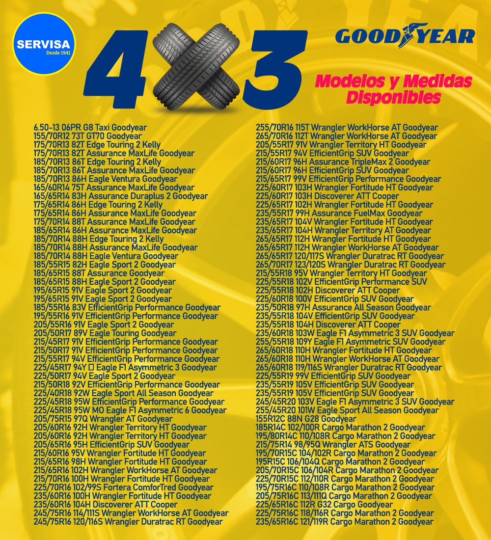 4X3 SERVISA GOODYEAR