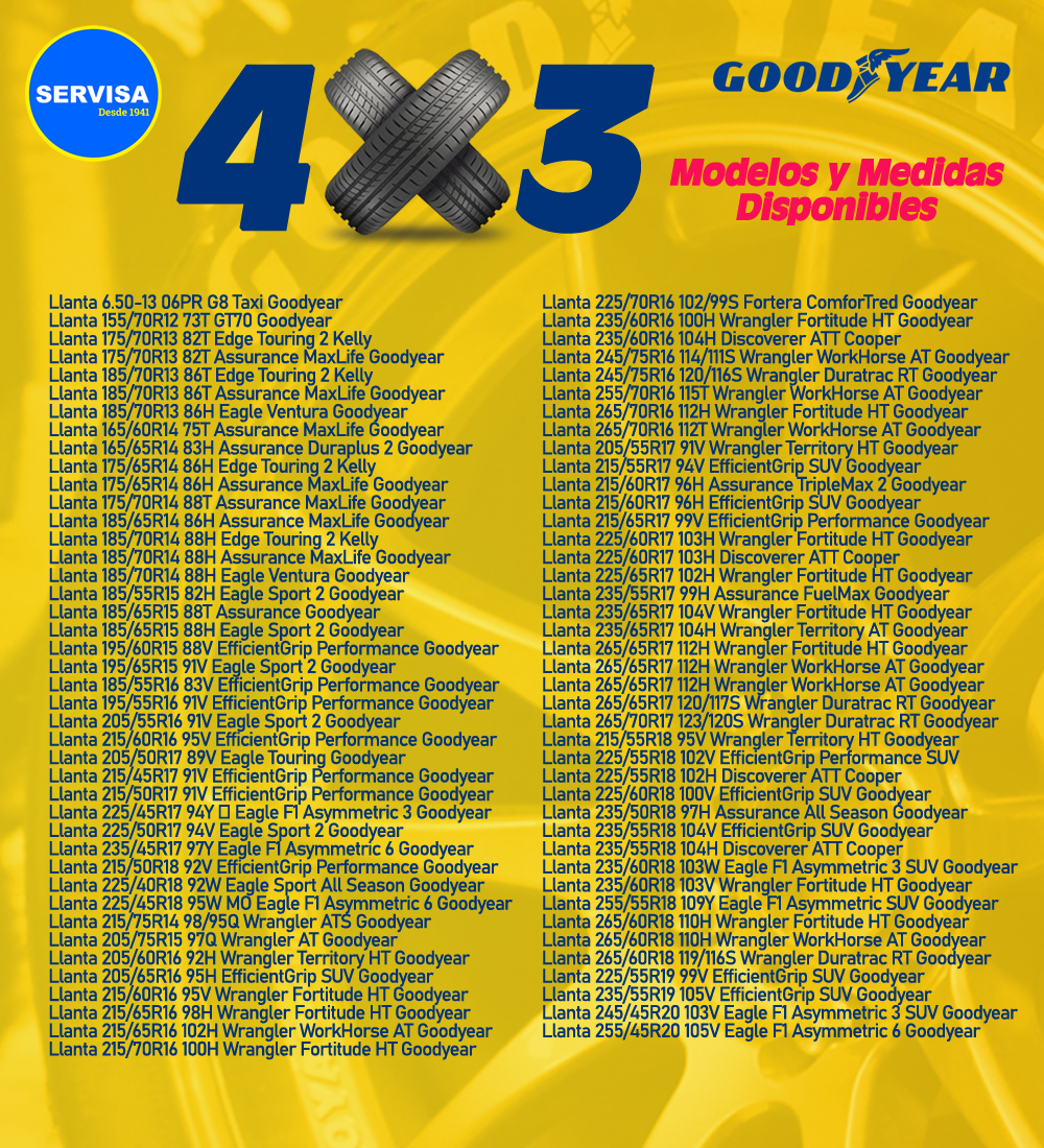 4X3 SERVISA GOODYEAR
